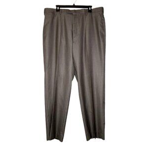 Axist Super-100 Concrete Gray Flat Front Wrinkle-Resistant Dress Pants - 38x30